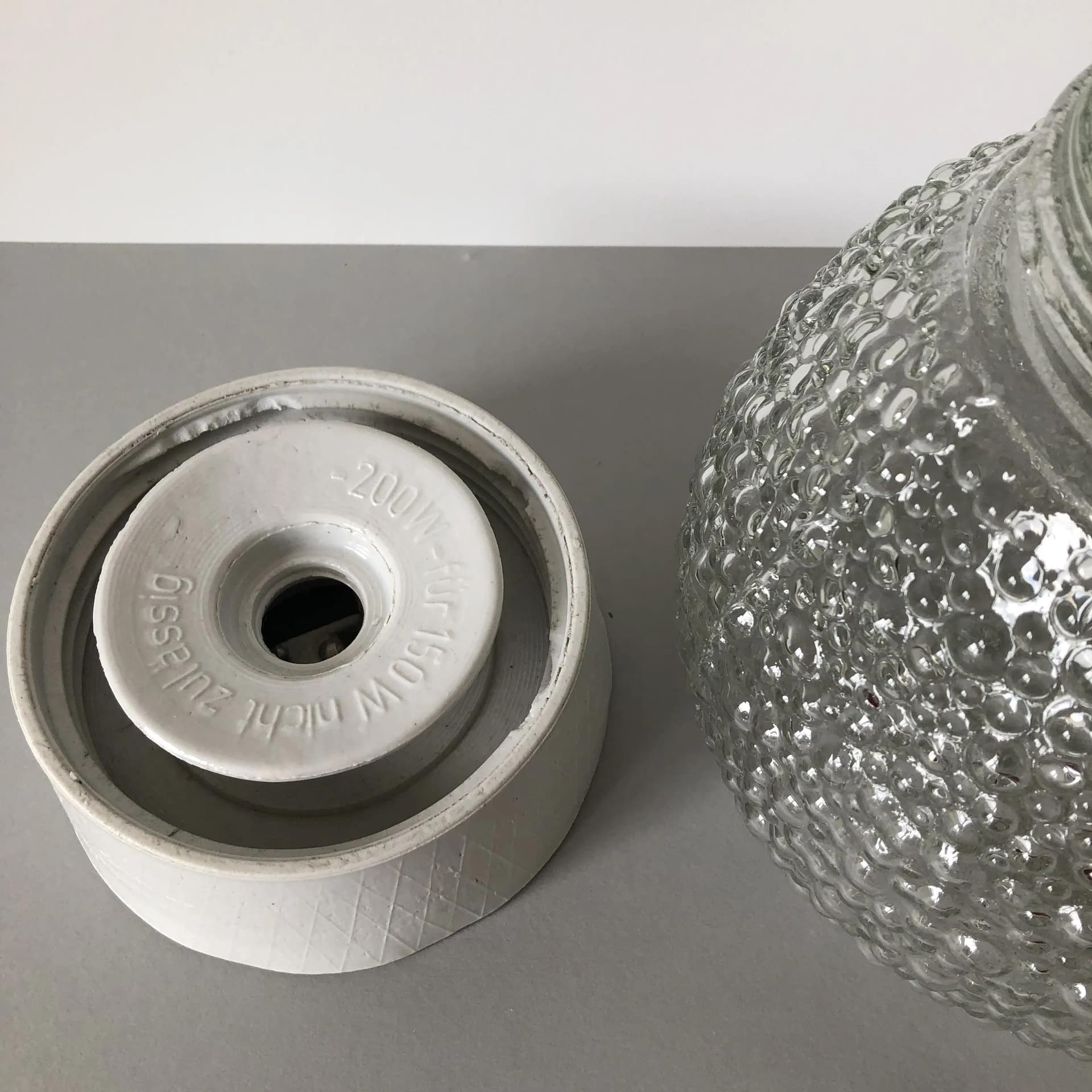 Kinkiet Bubble, szkło transparent, Niemcy, lata 70. - 28126