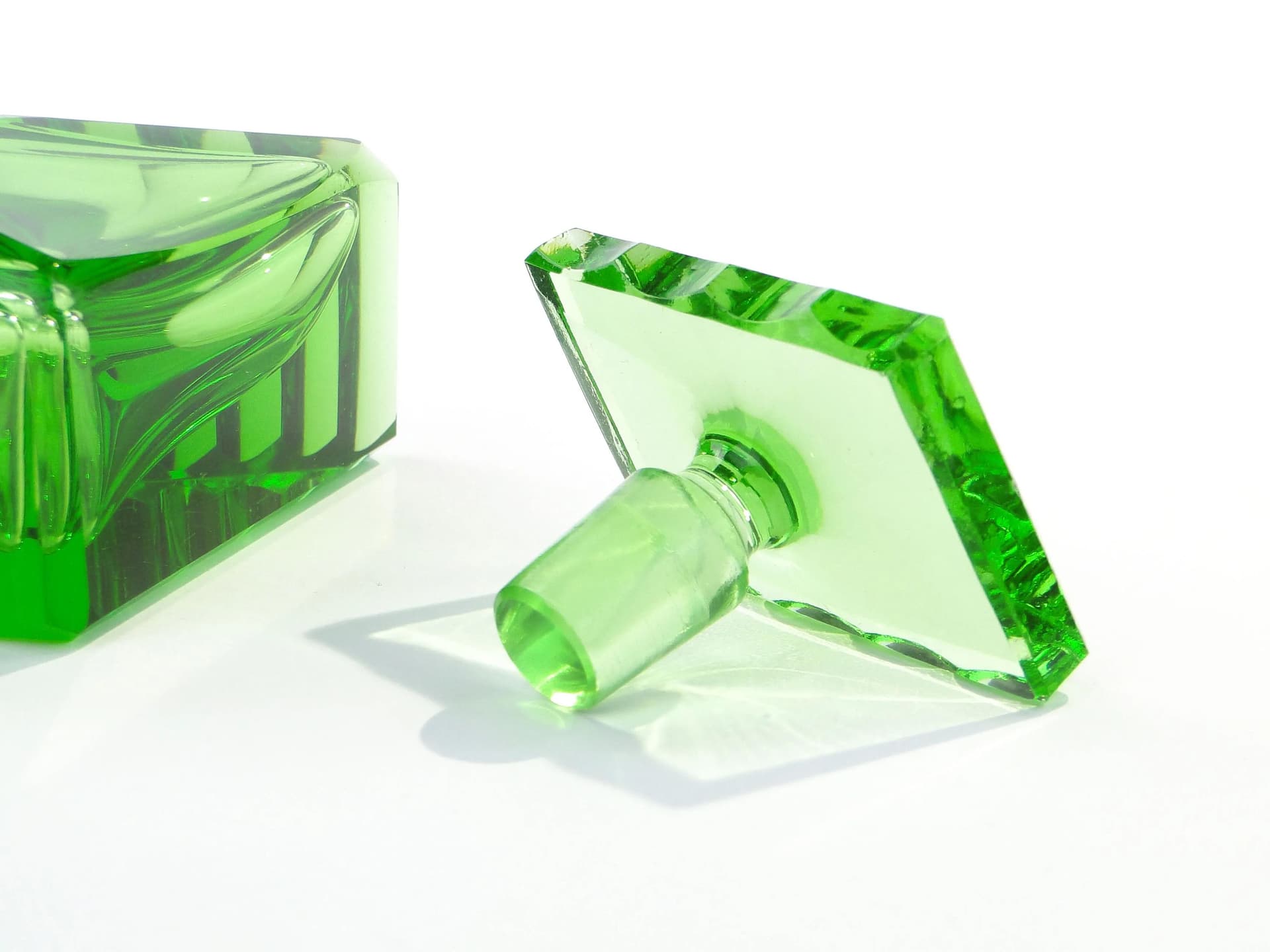 Perfume Bottle, emerald crystal, Moser, Czech Republic, 1960s - 28141