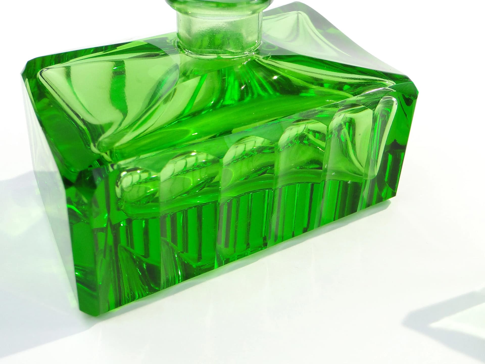 Perfume Bottle, emerald crystal, Moser, Czech Republic, 1960s - 28139