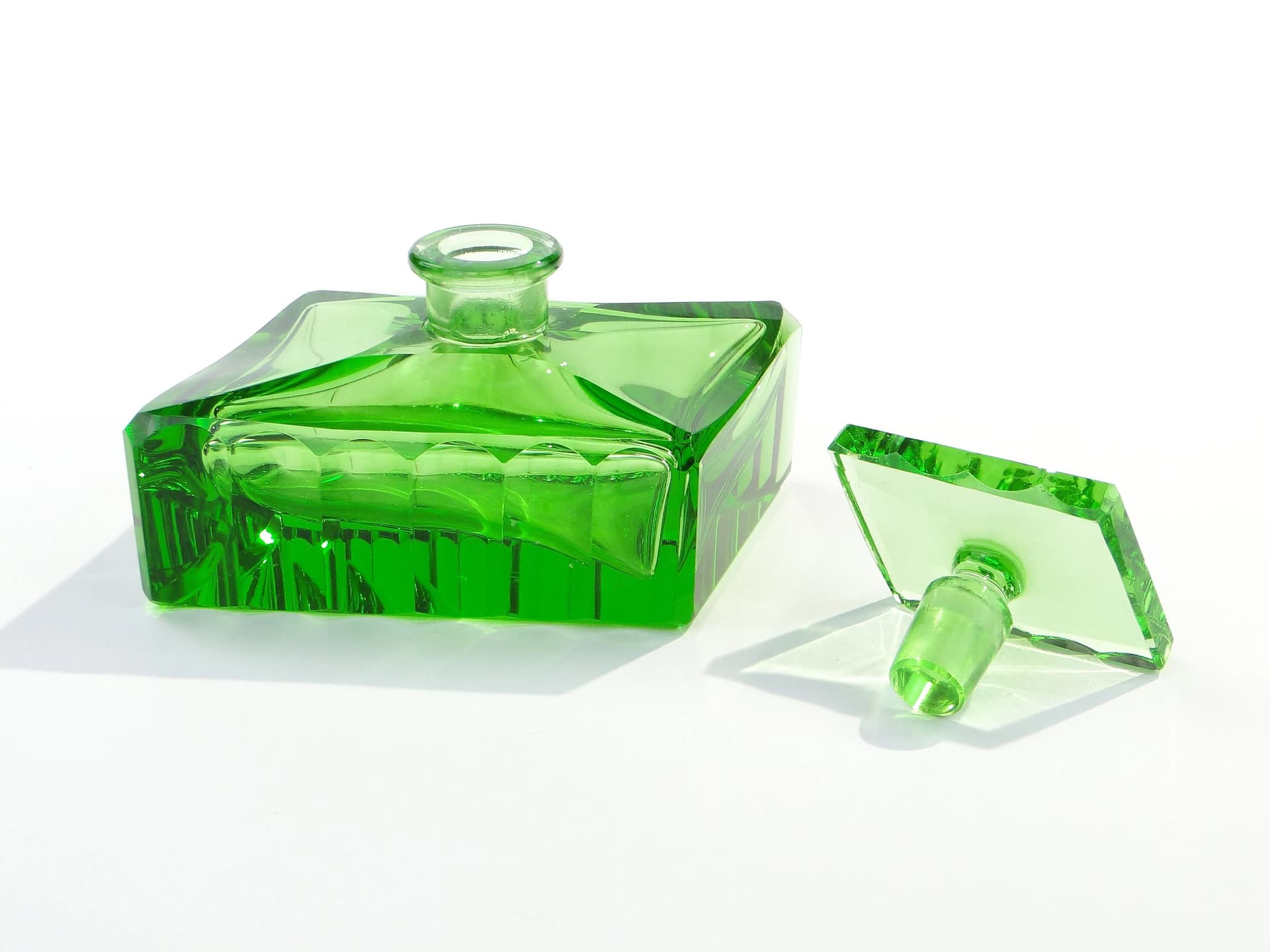 Perfume Bottle, emerald crystal, Moser, Czech Republic, 1960s - 28137
