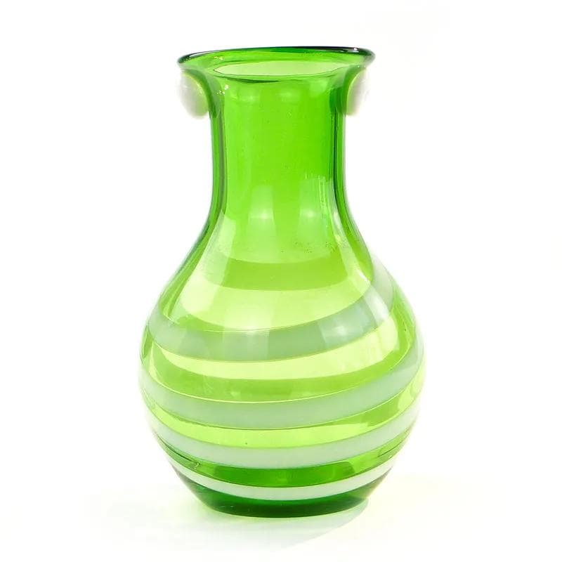 Zielony wazon z guziczkami ze szkła barwionego, proj. L. Fiedorowicz dla HSA Staszic, Polska, lata 80. - 28128