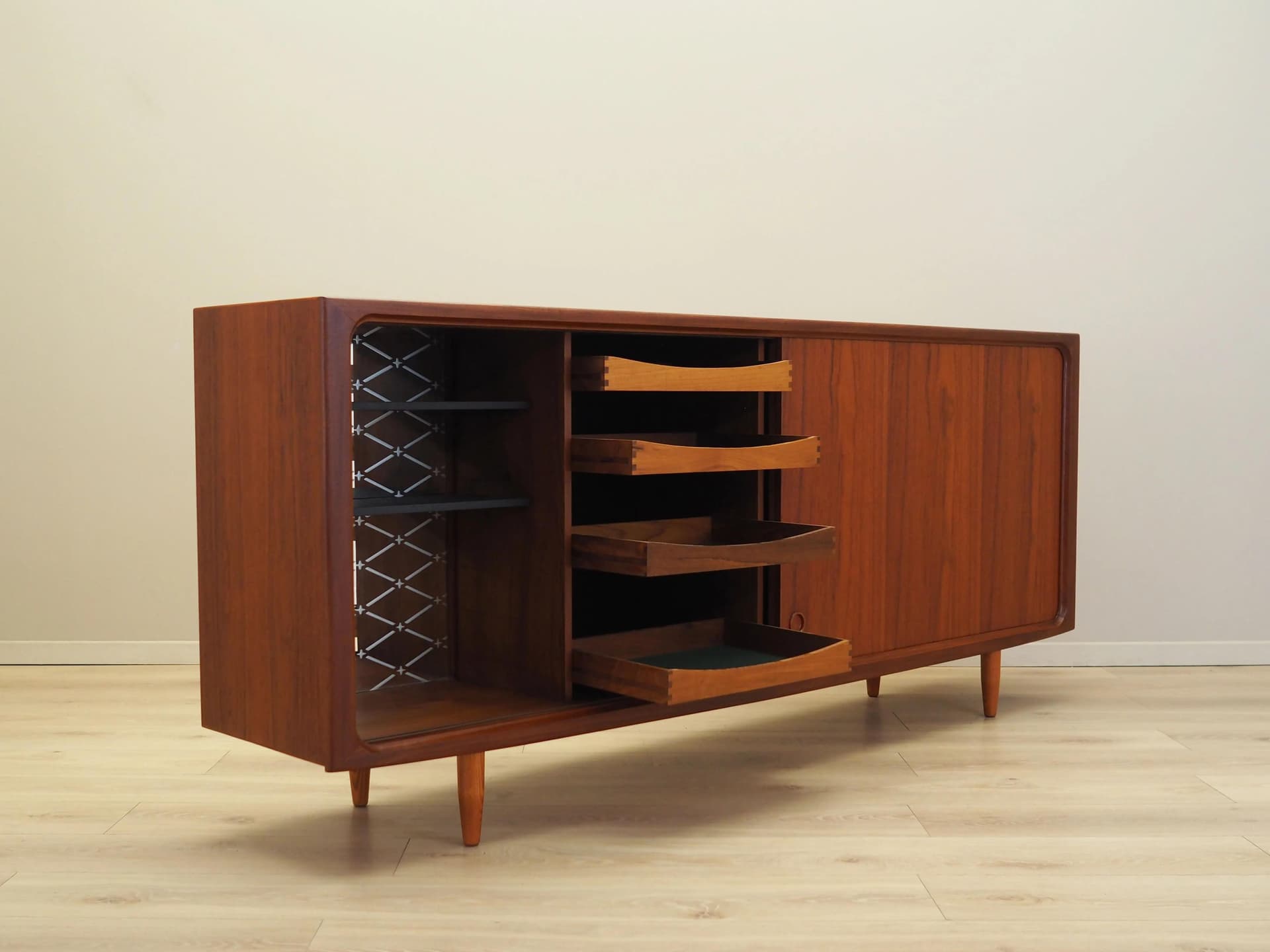 Sideboard, brown teak, Denmark, 1970s - 28182
