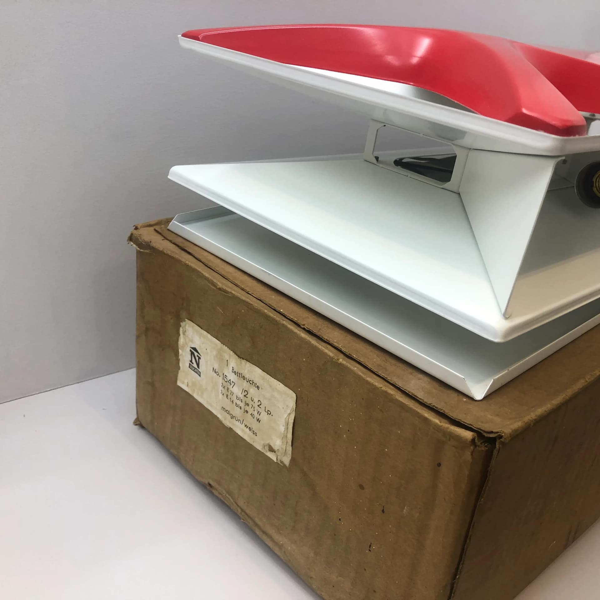 Kinkiet Space Age, czerwony, metal, proj. K. Link, Niemcy, lata 70. - 28109