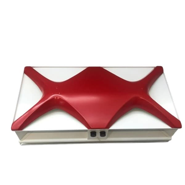 Kinkiet Space Age, czerwony, metal, proj. K. Link, Niemcy, lata 70.