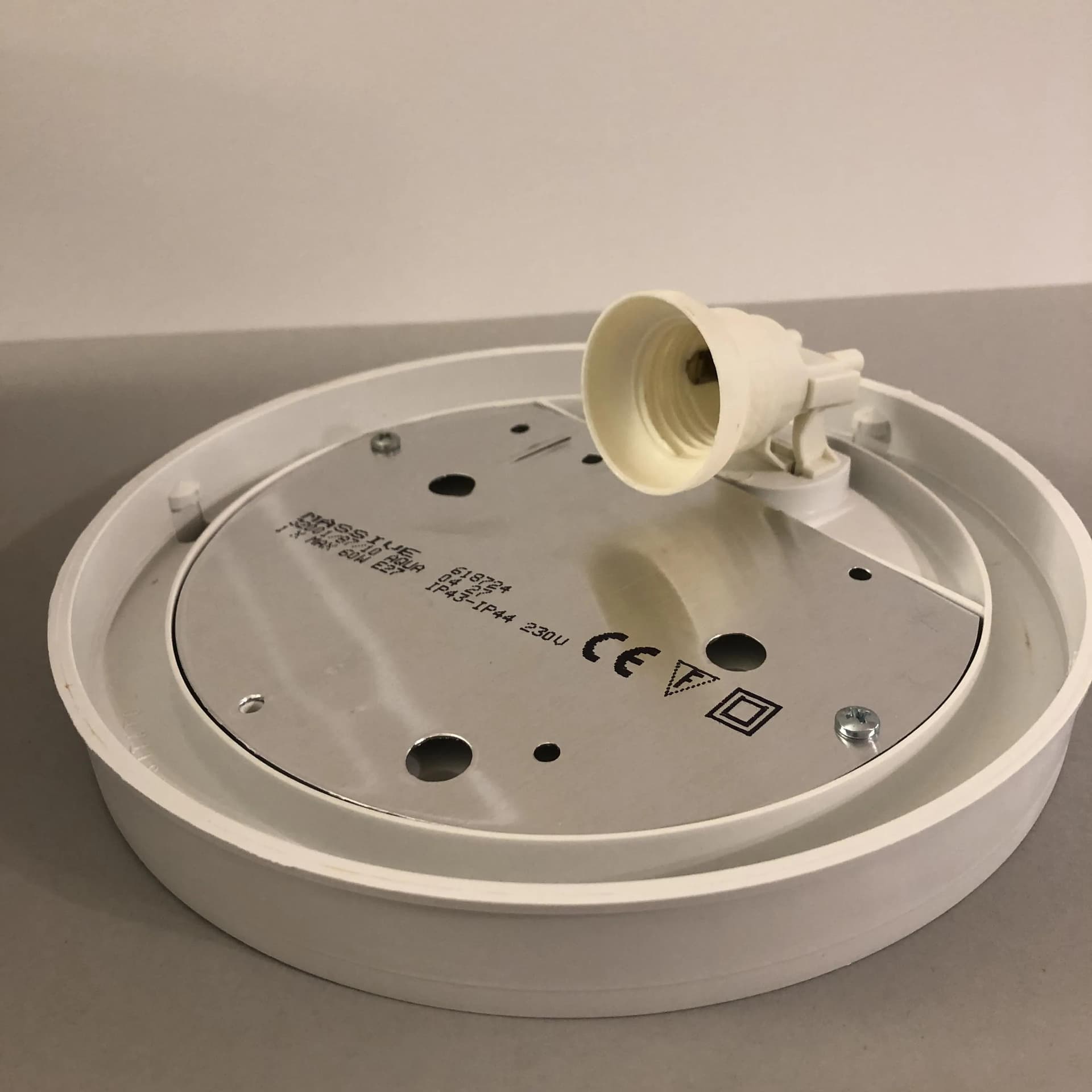 Plafon, szary, szkło opalowe, Belgia, lata 90. - 28105