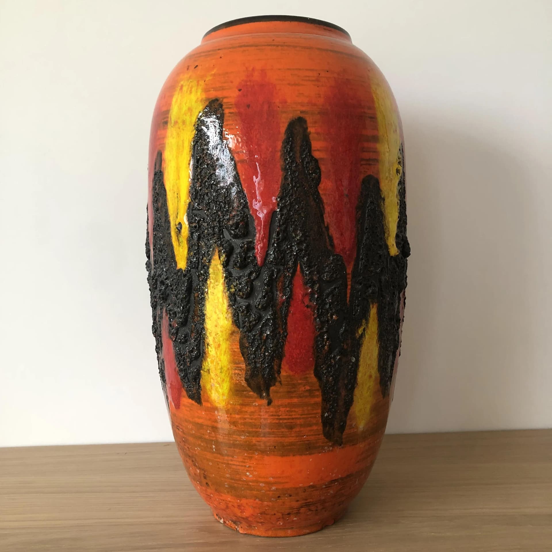 Wazon Fat Lava, ceramika multikolor, Scheurich, Niemcy, lata 70. - 28097