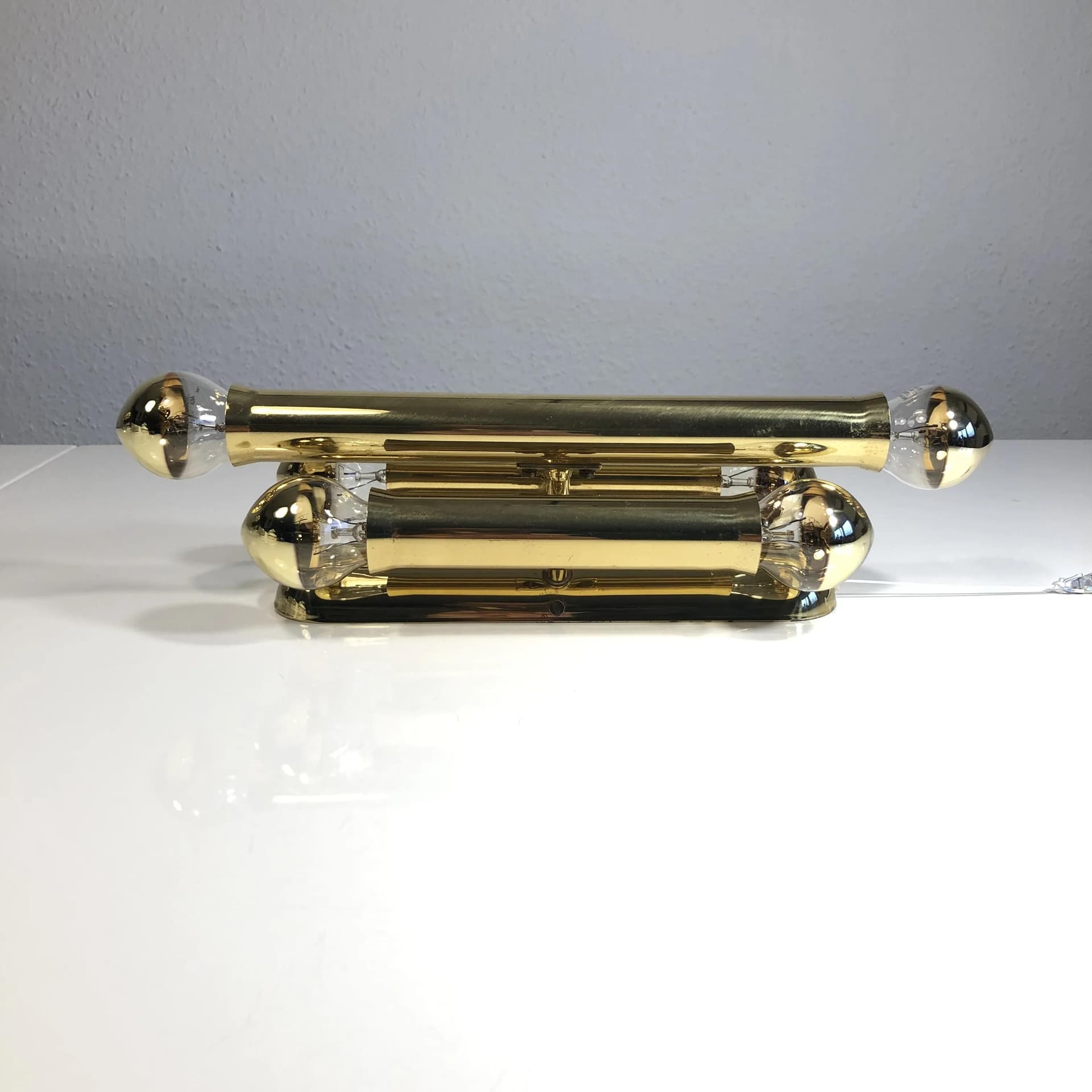 Kinkiet, złoty, mosiądz, Włochy, lata 80.