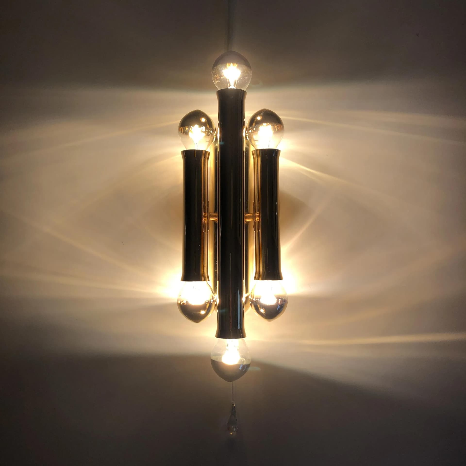 Kinkiet, złoty, mosiądz, Włochy, lata 80. - 28084