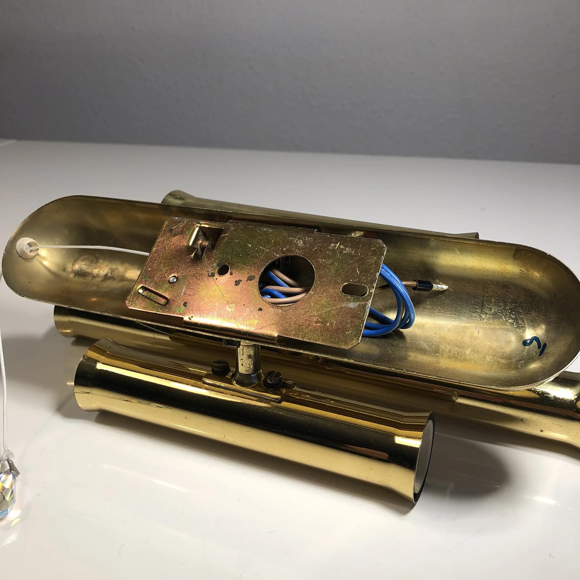 Kinkiet, złoty, mosiądz, Włochy, lata 80. - 28087