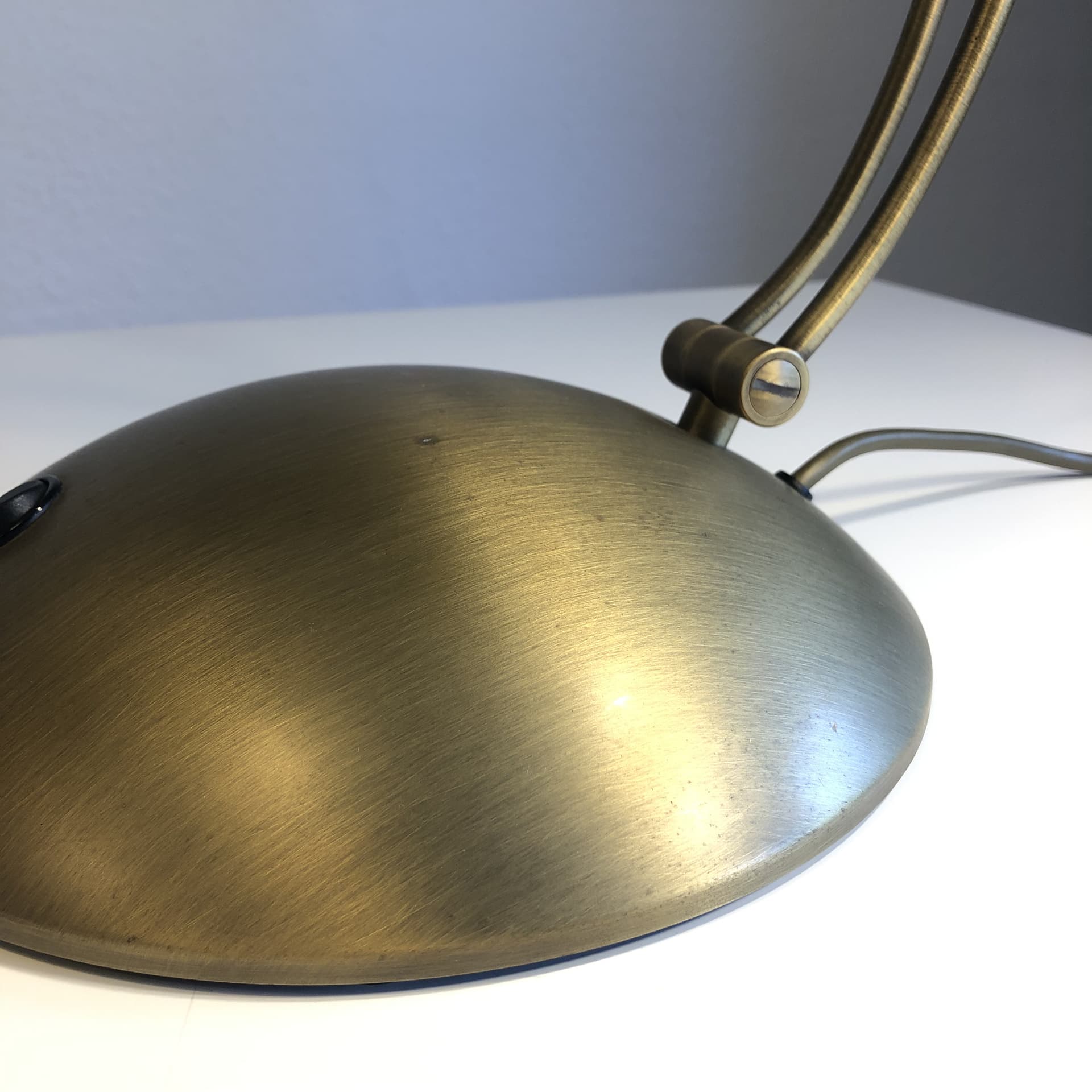 Desk lamp, golden brass, Hillebrand, Germany, 1980s - 28305