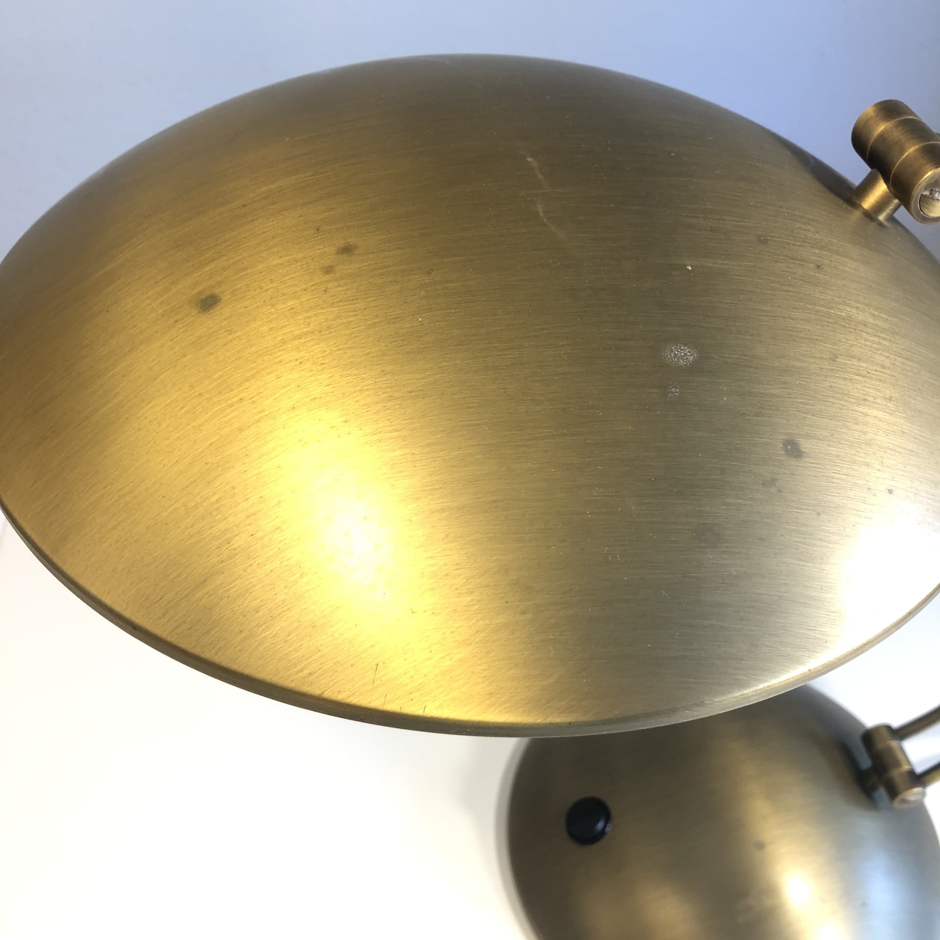 Desk lamp, golden brass, Hillebrand, Germany, 1980s