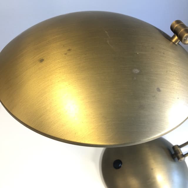 Desk lamp, golden brass, Hillebrand, Germany, 1980s - DIMENSION