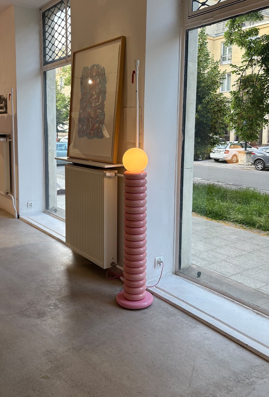 Lampa podłogowa Neso różowy, Nodi Studio - 3318