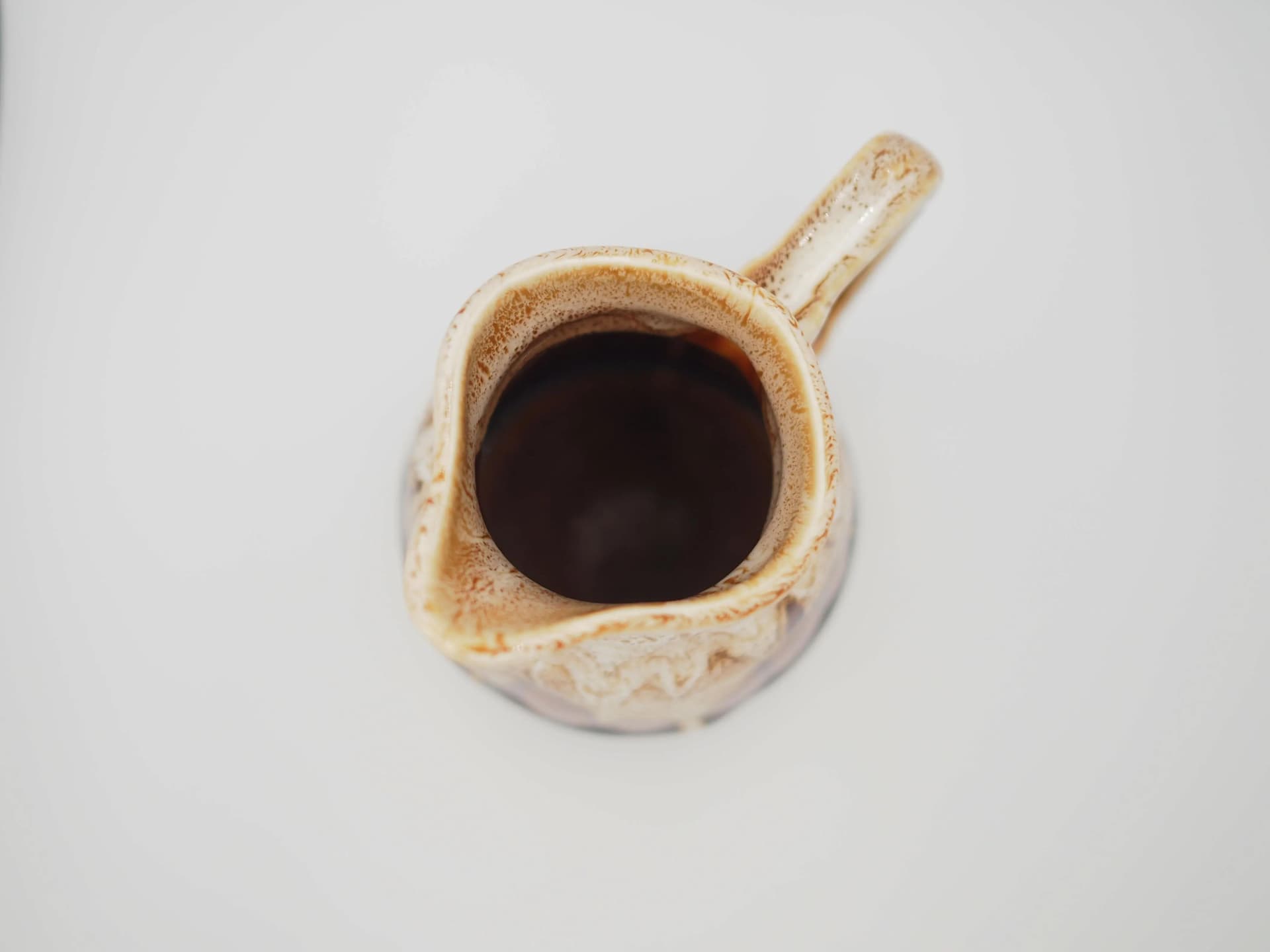 Komplet mleczników, ceramika brązowy beżowy, Dania, lata 70. - 28363