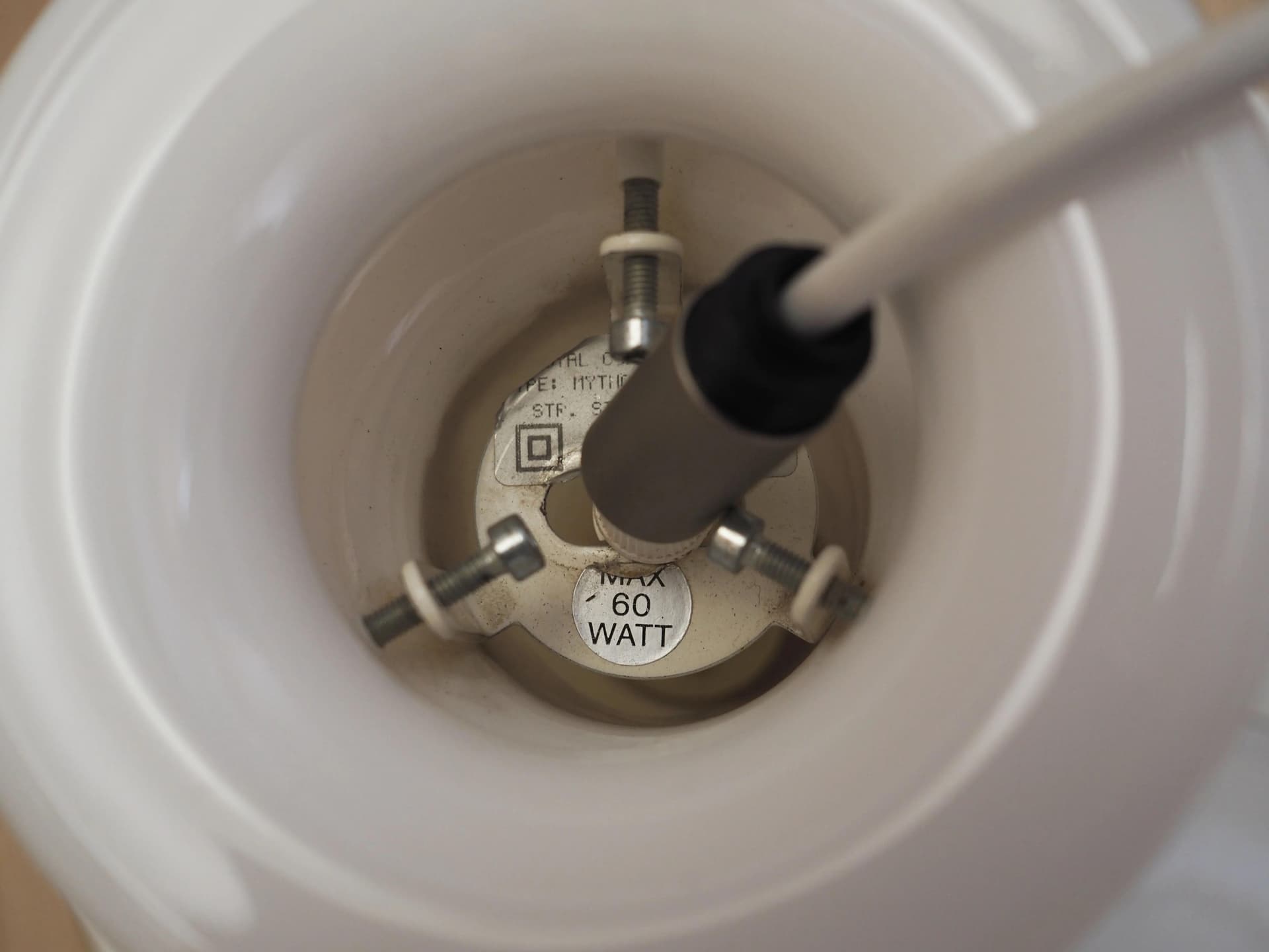 Lampa wisząca Mythos, szkło biały, proj. S. Werner, Holmegaard, Dania, lata 70. - 28678