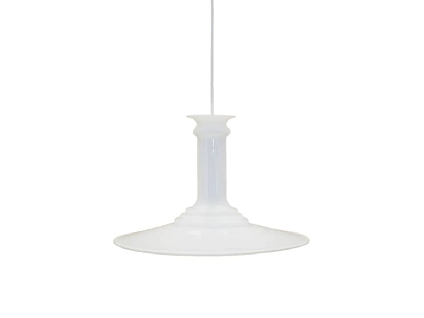 Lampa wisząca Mythos, szkło biały, proj. S. Werner, Holmegaard, Dania, lata 70.