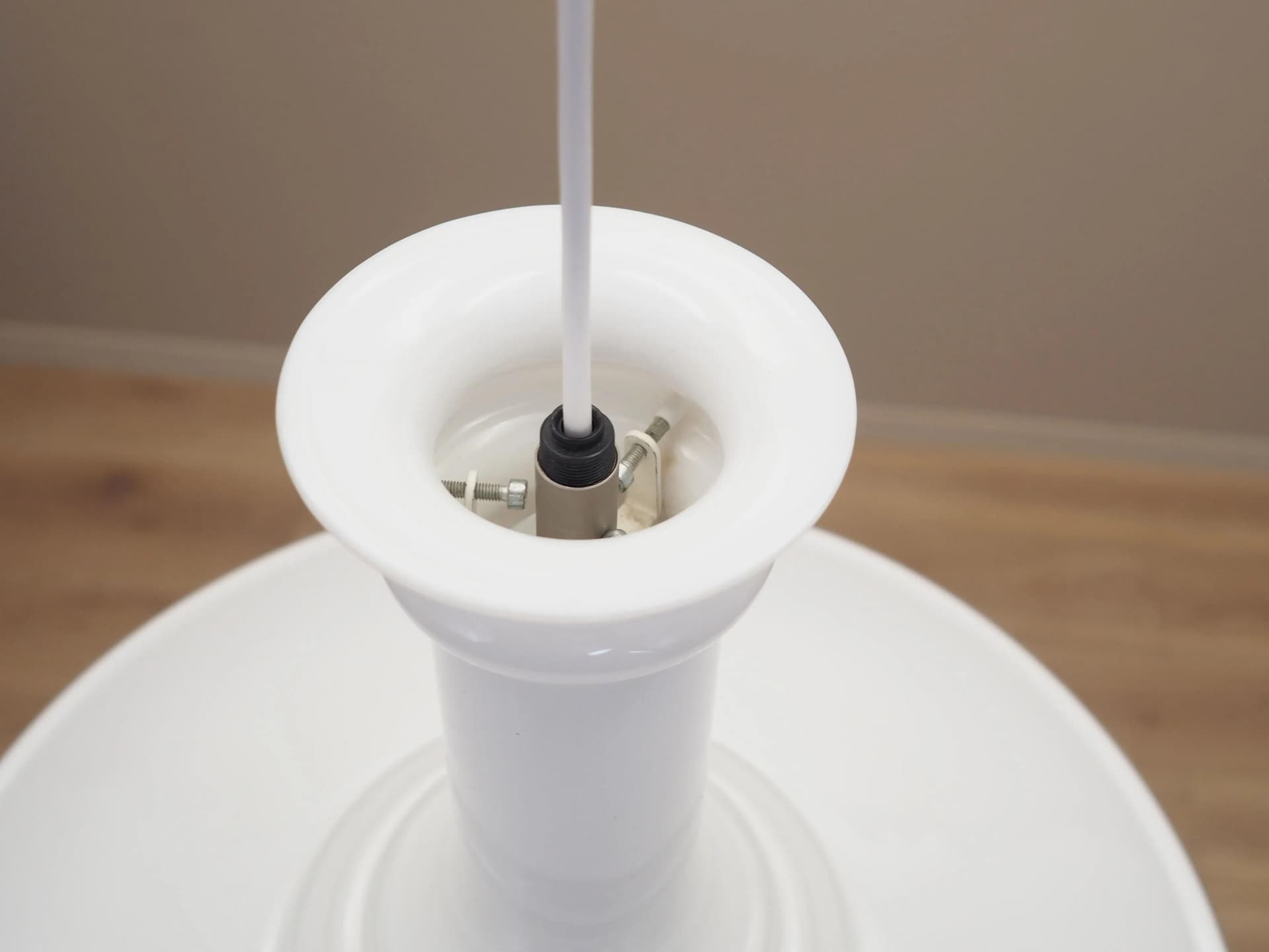 Lampa wisząca Mythos, szkło biały, proj. S. Werner, Holmegaard, Dania, lata 70. - 28676