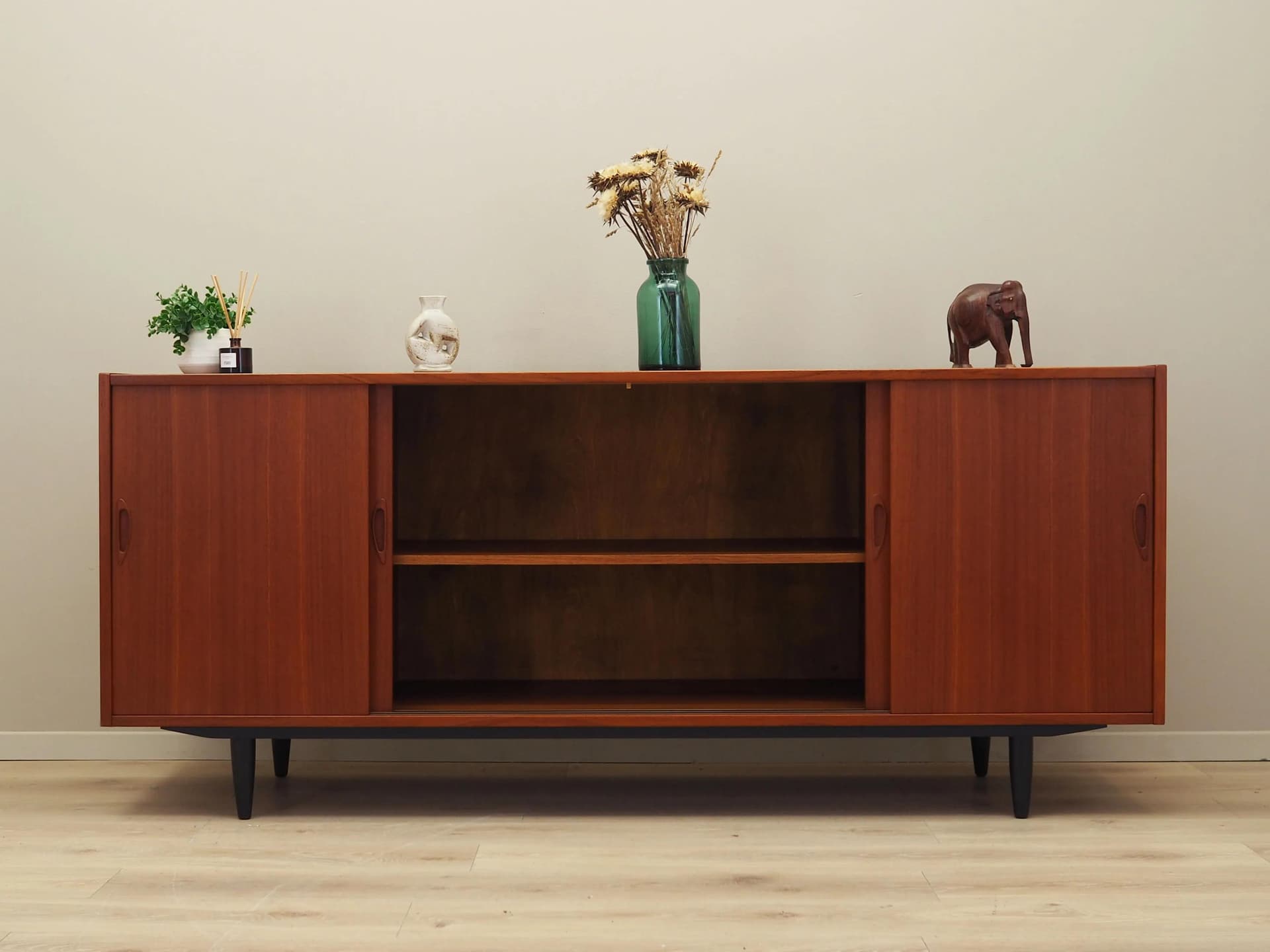 Sideboard, brown teak, Denmark, 1970s. - 28654