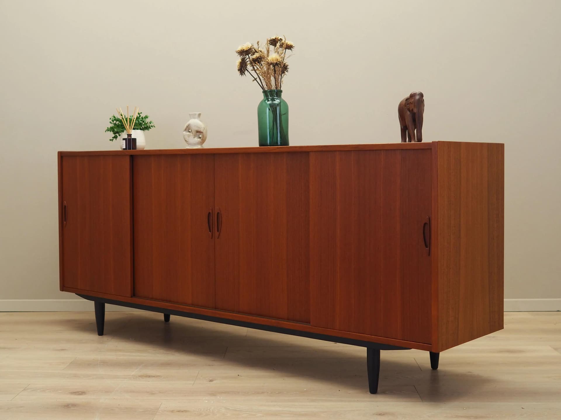 Sideboard, brown teak, Denmark, 1970s. - 28657
