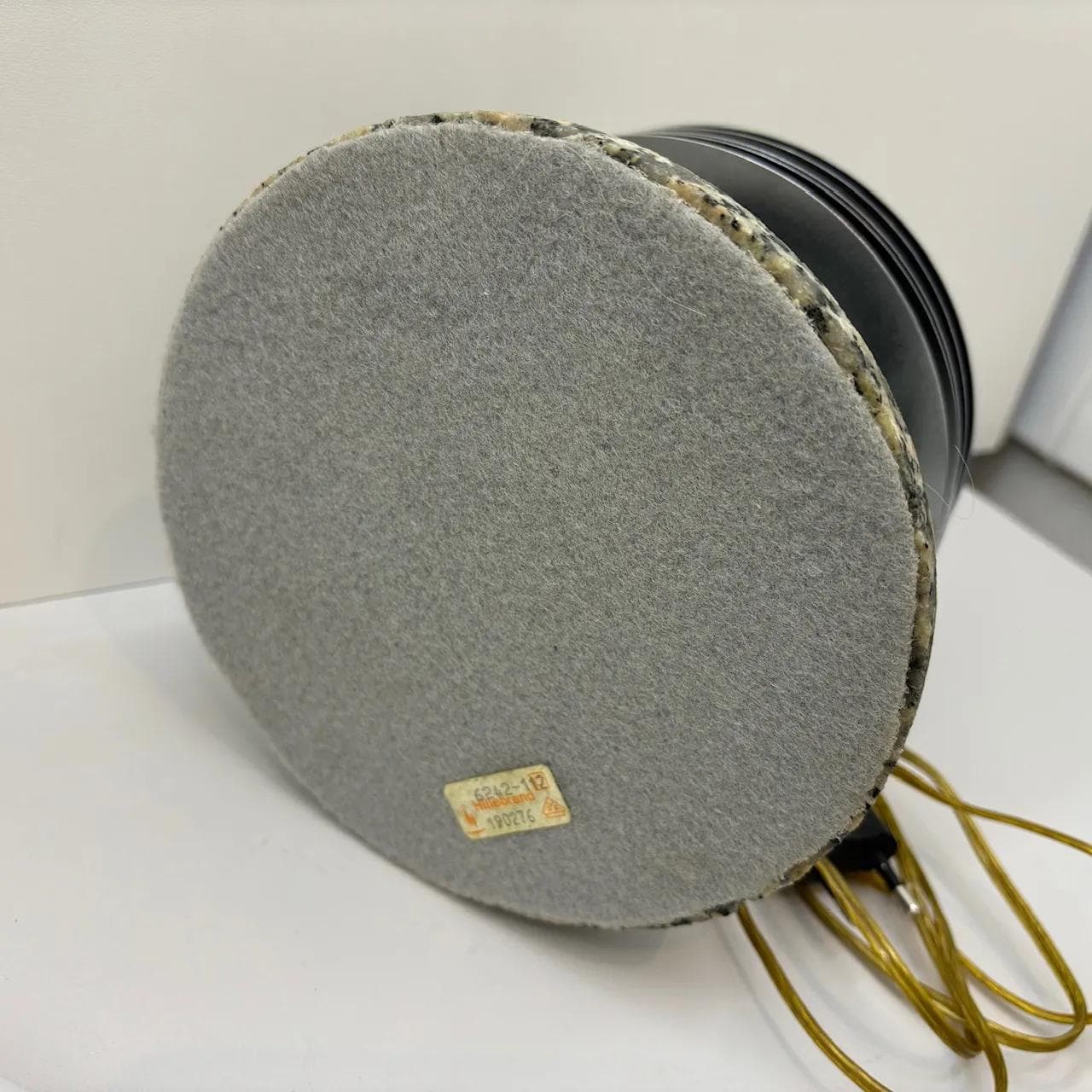 Lampa nocna Space Age, chromowana stal szara, opalowe szkło, kamień szary, Hillebrand, Niemcy, lata 70. - 28531