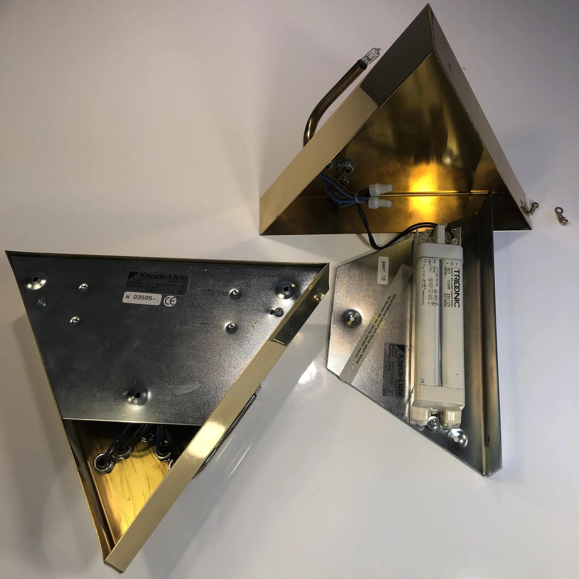 Pair of Postmodern Wall Sconces, Golden Brass, Germany, 1990s - 28517