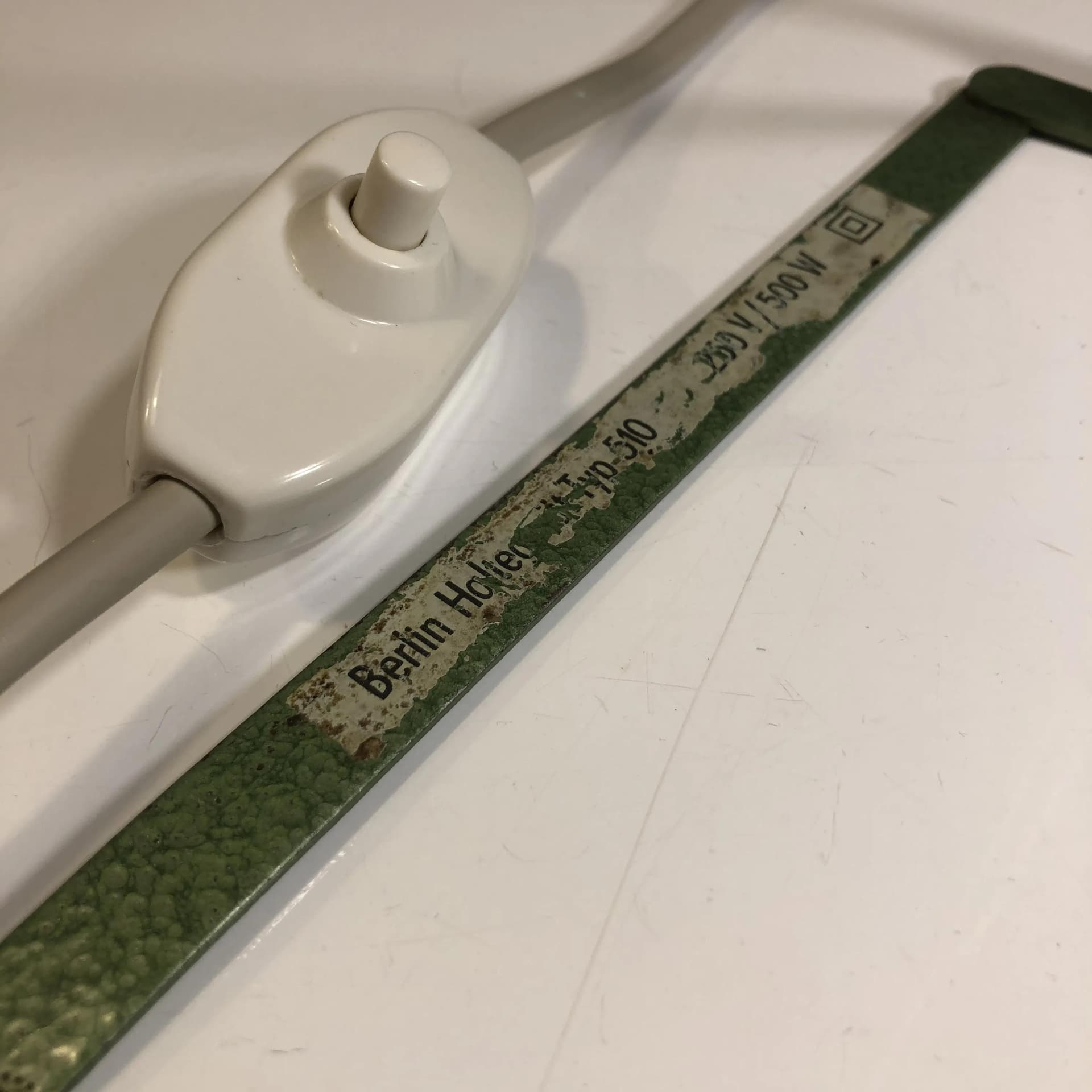 Desk lamp, olive, metal bakelite, Germany, 1960s. - 28507