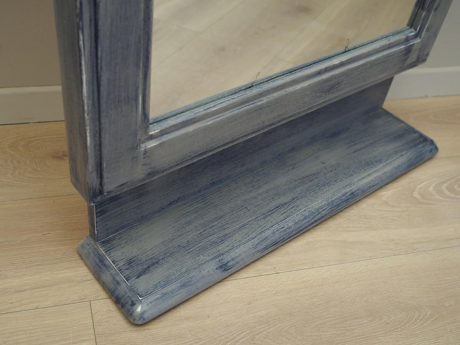 Rectangular mirror, blue grey beech, Denmark, 1960s. - 28620