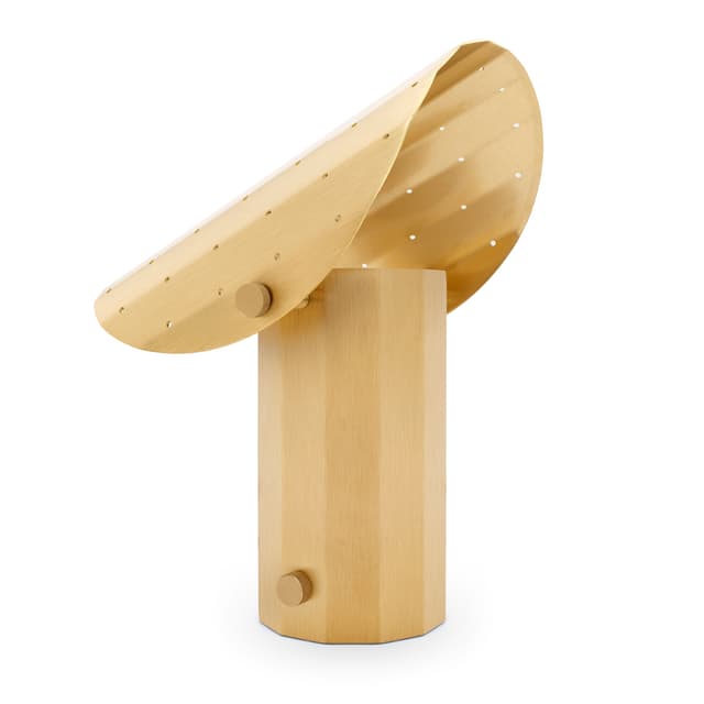 Lampa stojąca APOLIN z perforacją 30 cm mosiądz szczotkowany, Kaspa x Grynasz Studio - WYMIARY