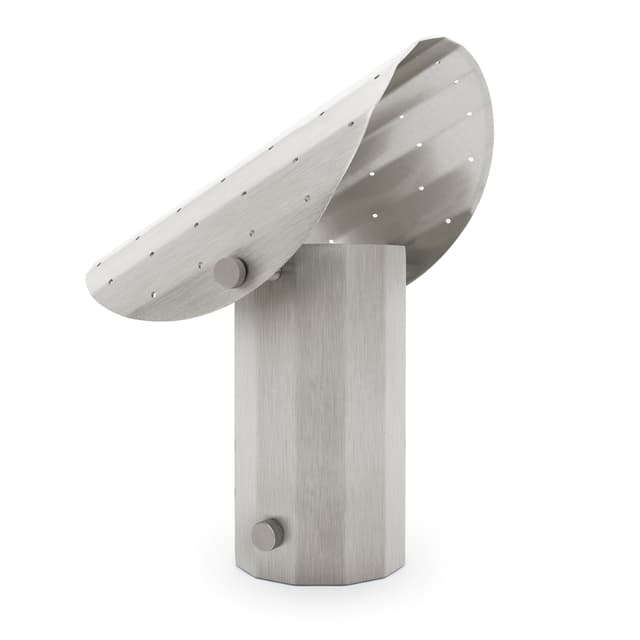 Lampa stojąca APOLIN z perforacją 30 cm stal szczotkowana, Kaspa x Grynasz Studio - WYMIARY