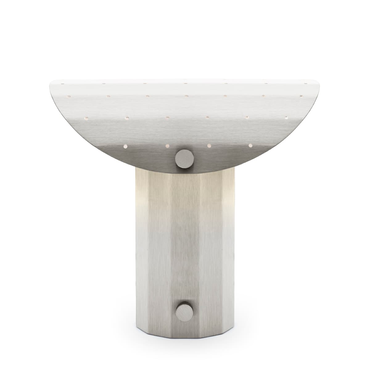 Lampa stojąca APOLIN z perforacją 30 cm stal szczotkowana, Kaspa x Grynasz Studio - 3411