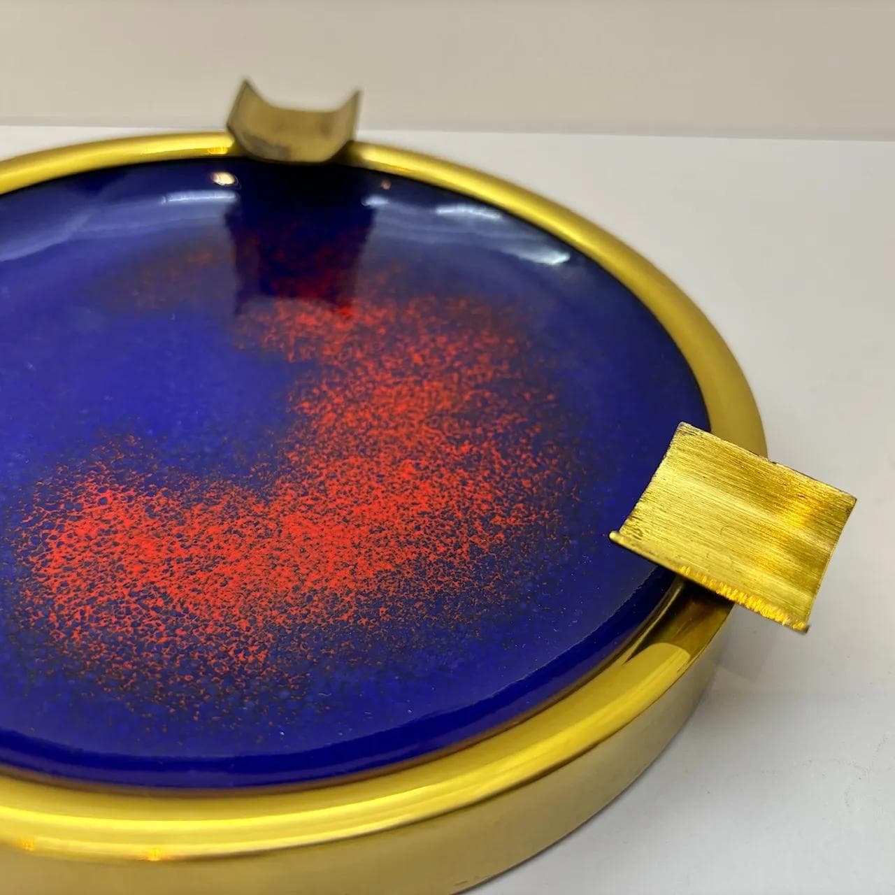 Popielnica, niebieski, mosiądz stal, Niemcy, lata 70. - 28859