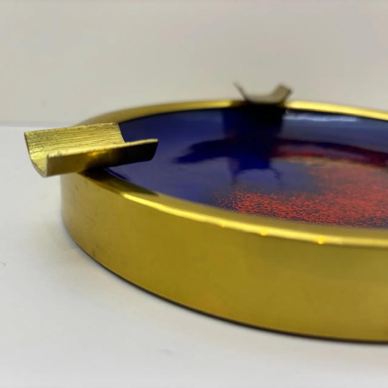 Popielnica, niebieski, mosiądz stal, Niemcy, lata 70. - 28857