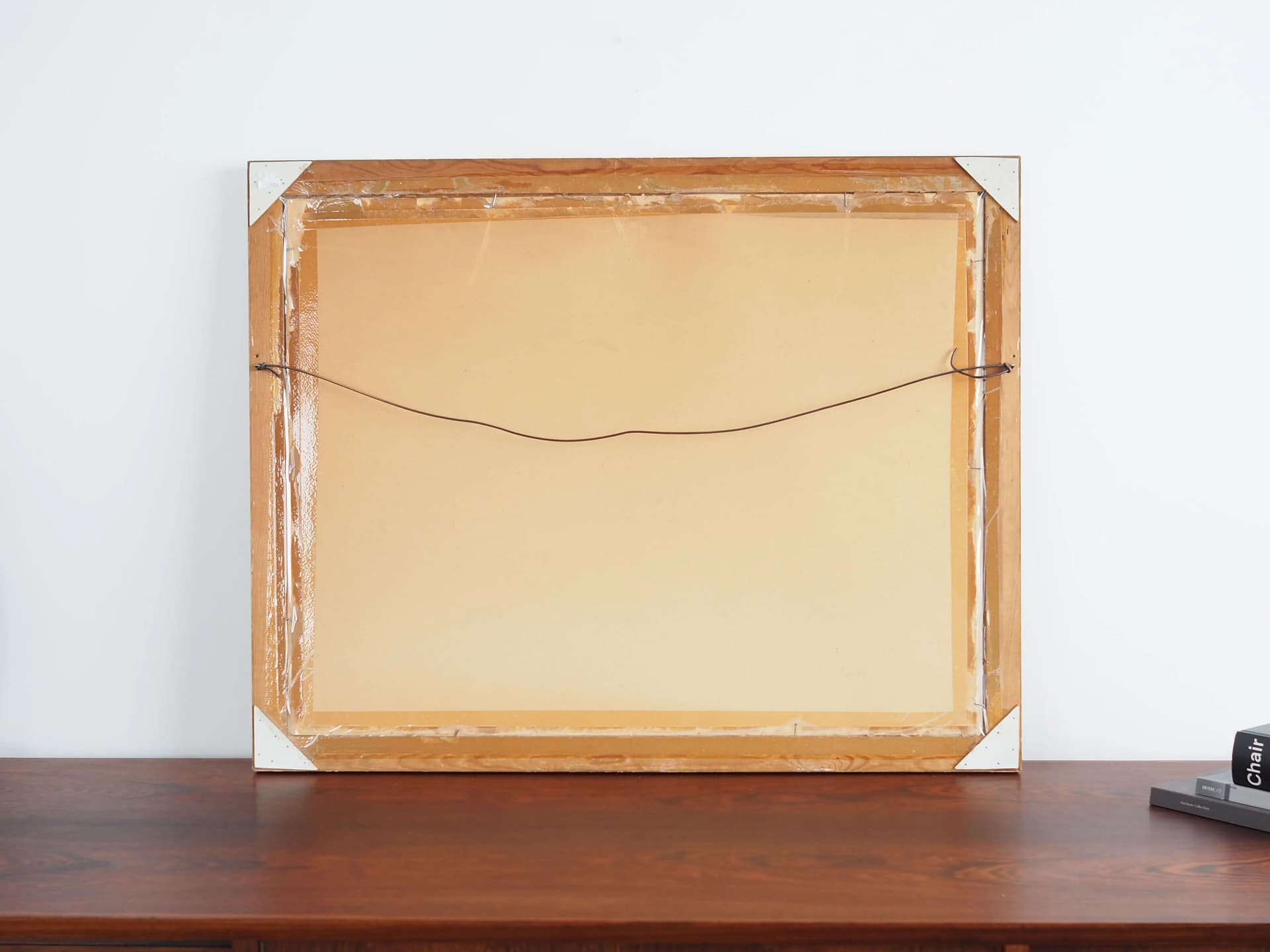 Obraz Wiatrak, skandynawski, beżowy, drewno, Szwecja, lata 70. - 28970