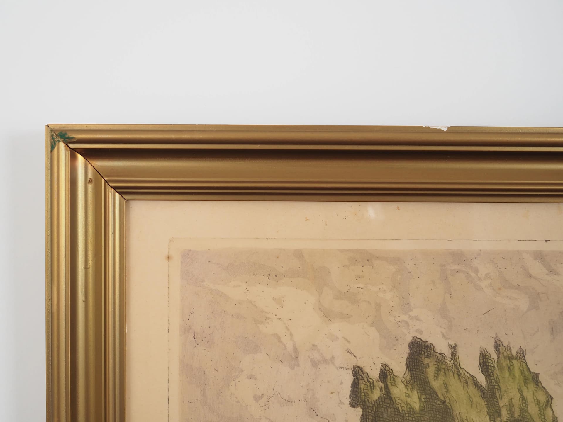 Obraz Wiatrak, skandynawski, beżowy, drewno, Szwecja, lata 70. - 28975