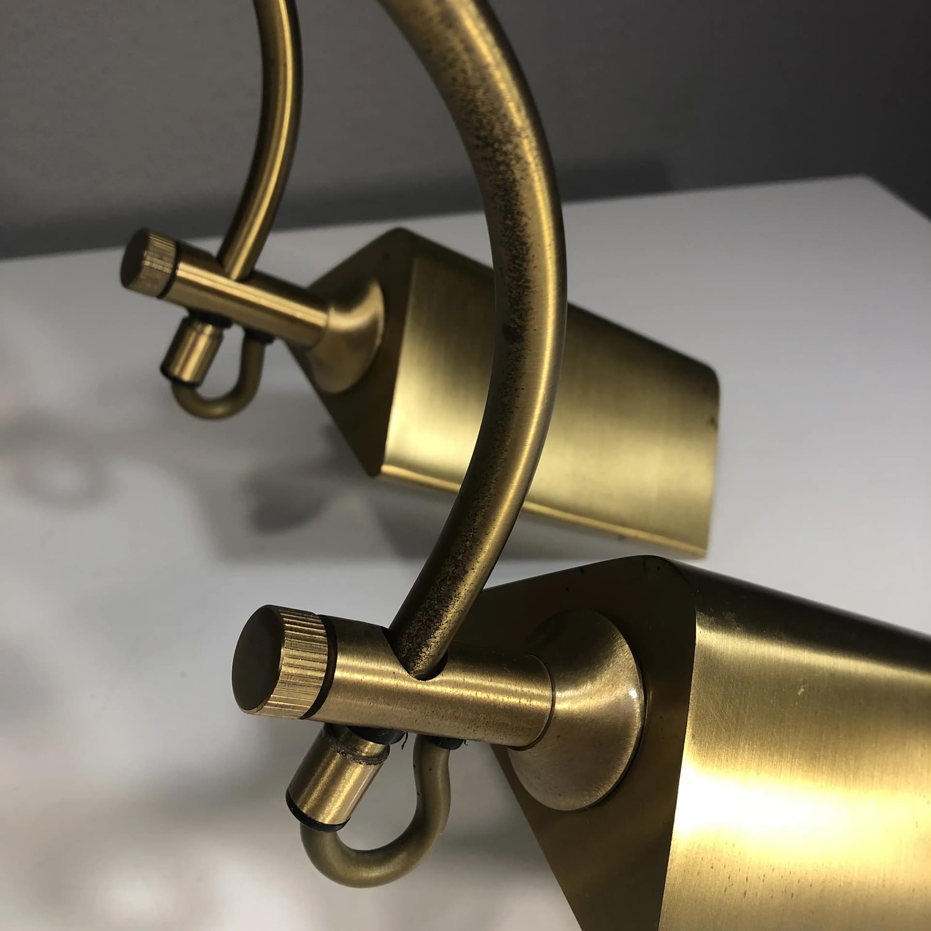 Pair of wall sconces, golden brass, Vario Leuchten, Germany, 1970s. - 28822