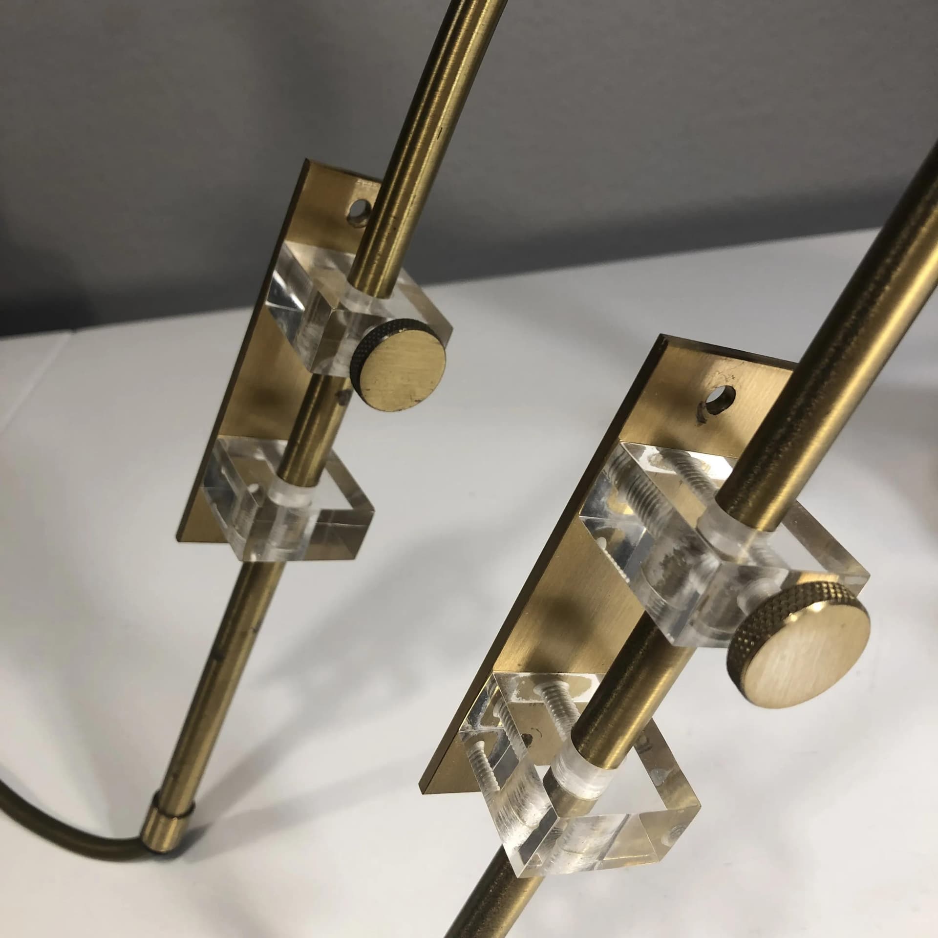 Pair of wall sconces, golden brass, Vario Leuchten, Germany, 1970s. - 28820