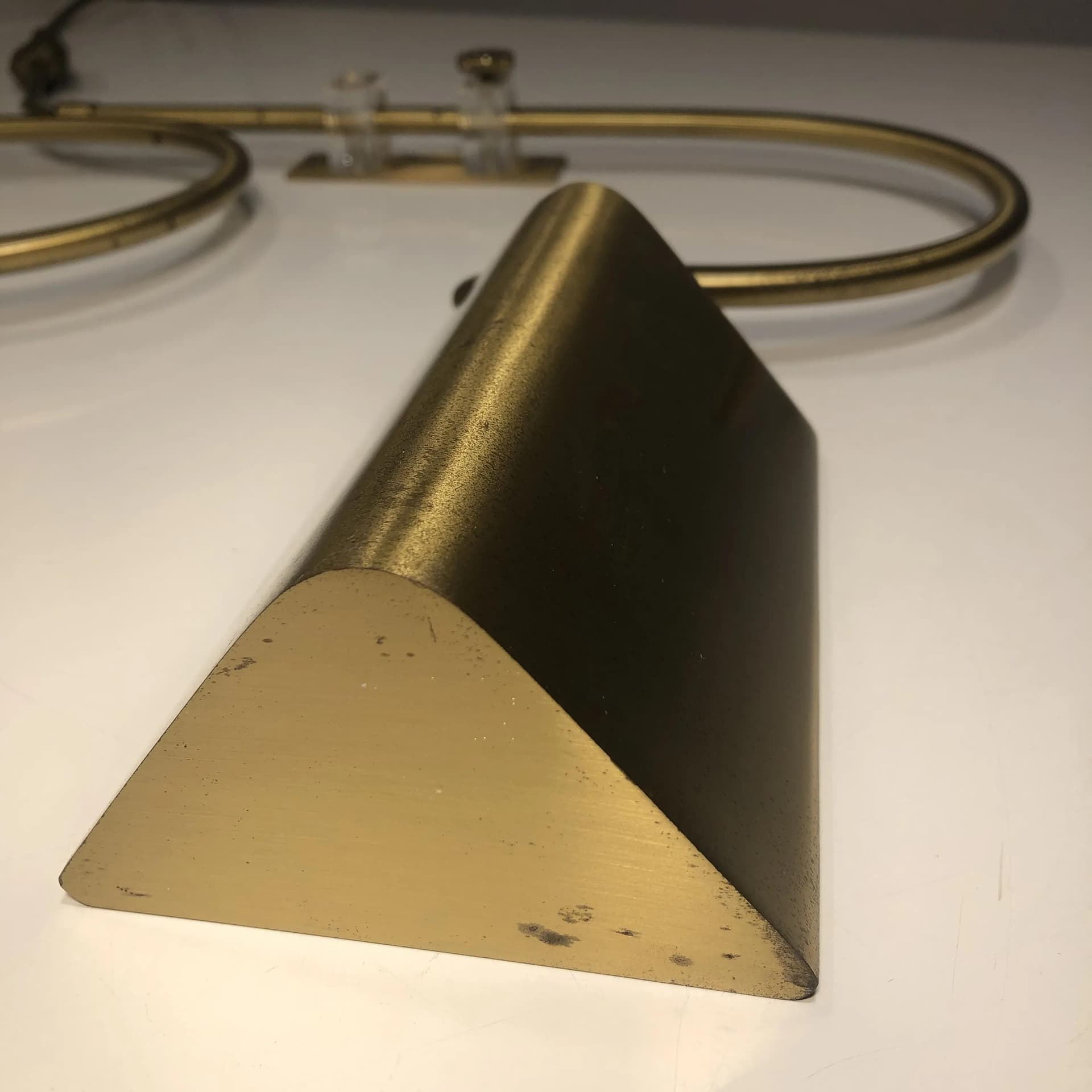 Pair of wall sconces, golden brass, Vario Leuchten, Germany, 1970s. - 28819