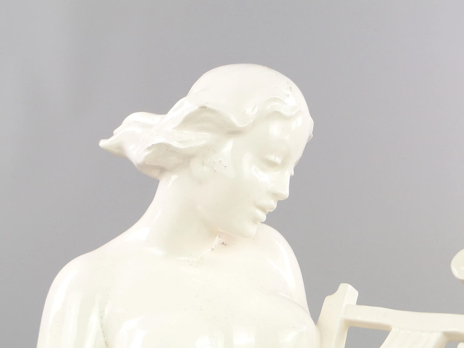 Figurine Terpsichore, Art Deco, ivory white porcelain, Czechoslovakia, 1930s. - 29191