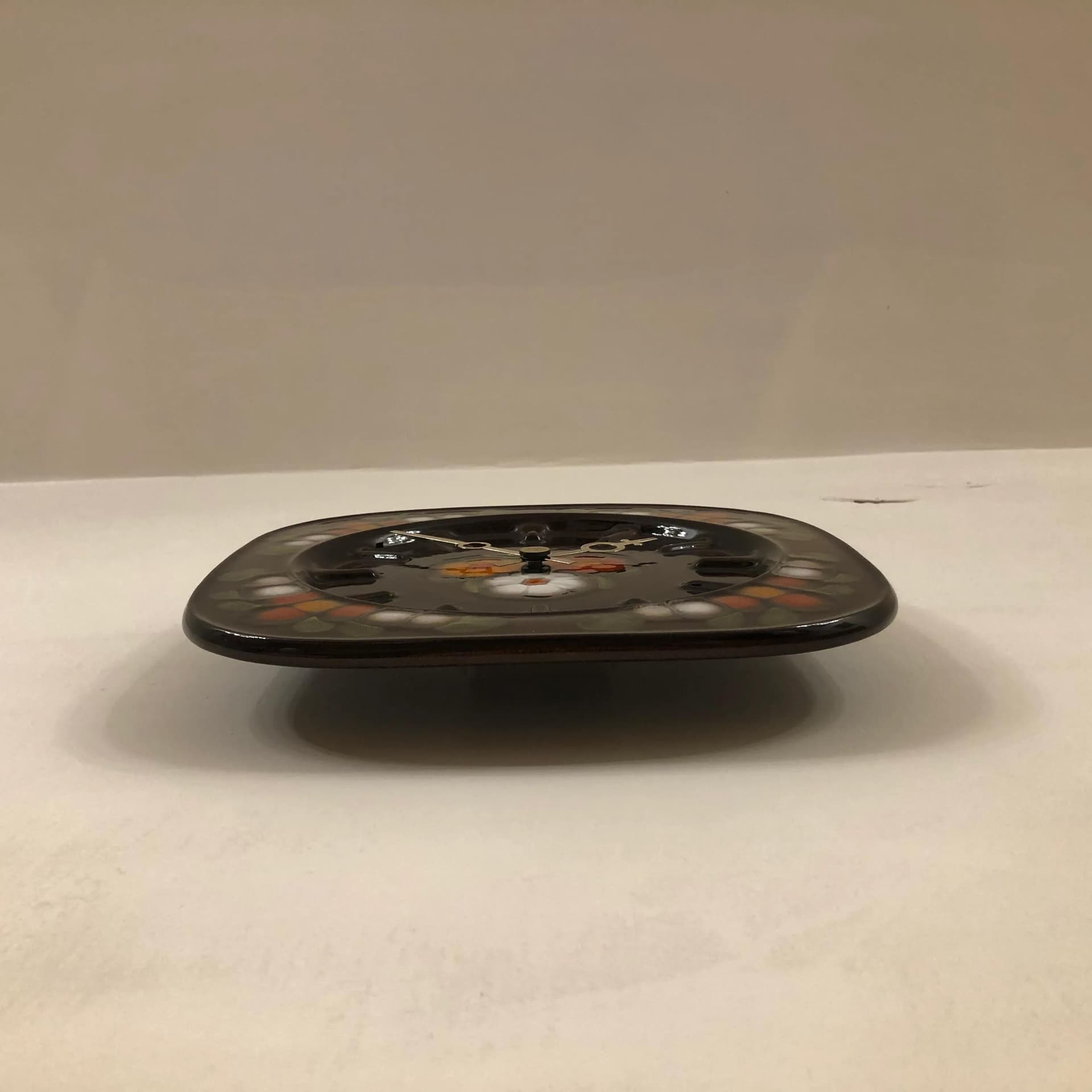 Zegar ścienny, ceramika multikolor, Kienzle, Niemcy, lata 70. - 29097