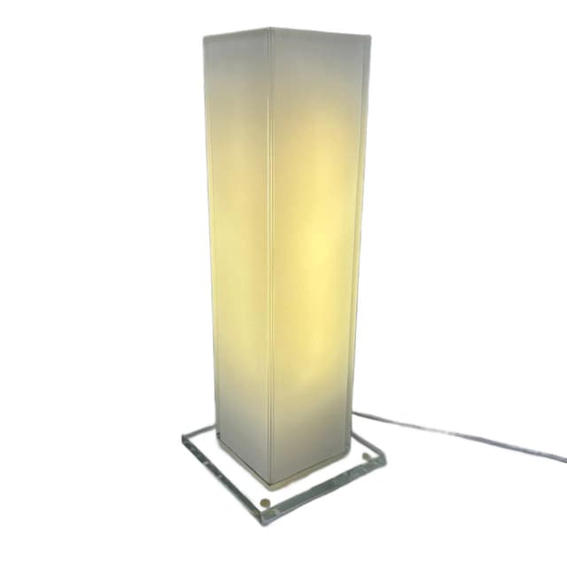 Lampa stołowa, szkło białe, Wofi Leuchten, Niemcy, lata 90. - WYMIARY