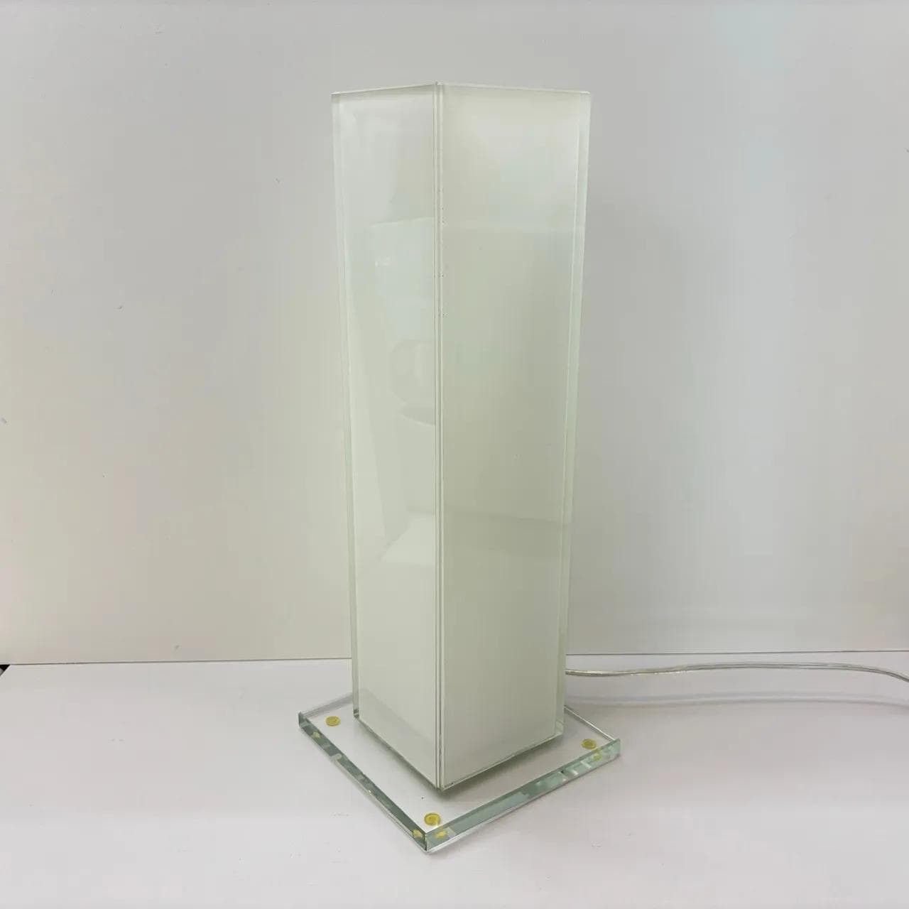 Lampa stołowa, szkło białe, Wofi Leuchten, Niemcy, lata 90. - 29090