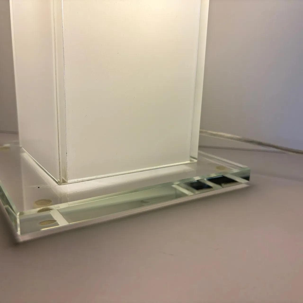 Lampa stołowa, szkło białe, Wofi Leuchten, Niemcy, lata 90. - 29082