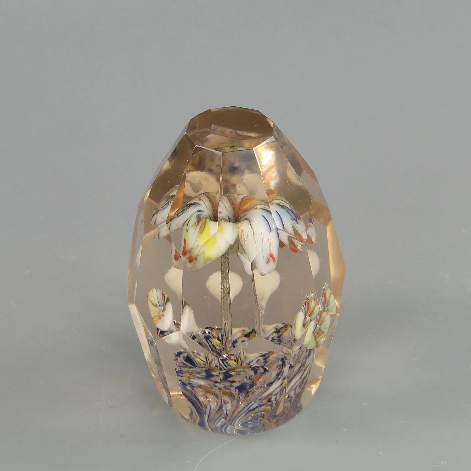 Paperweight, floral mosaic, multicolor, crystal, Austro-Hungary, early 20th c. - 29498