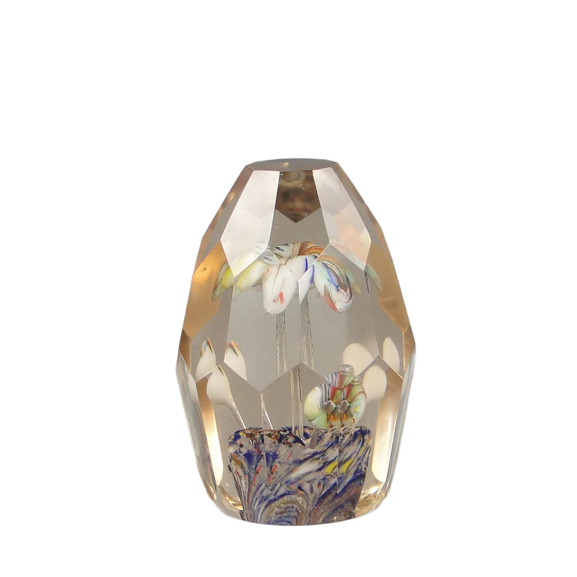 Paperweight, floral mosaic, multicolor, crystal, Austro-Hungary, early 20th c.