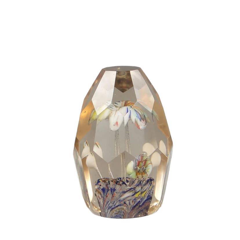 Przycisk do papieru, mozaika kwiatowa, multicolor, kryształ, Austro-Węgry, początek XX w.