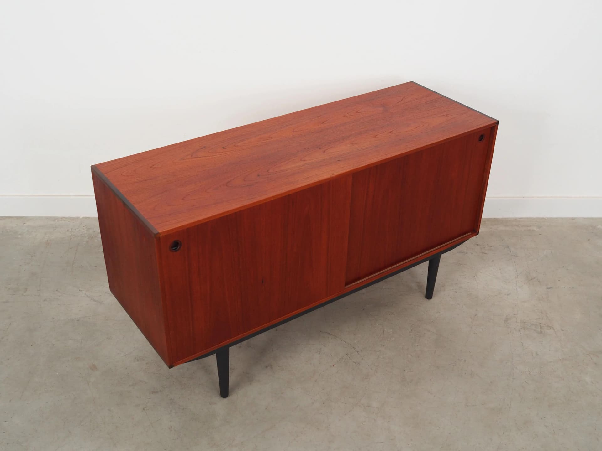 Cabinet, brown teak, black wood, Denmark, 1960s. - 29224
