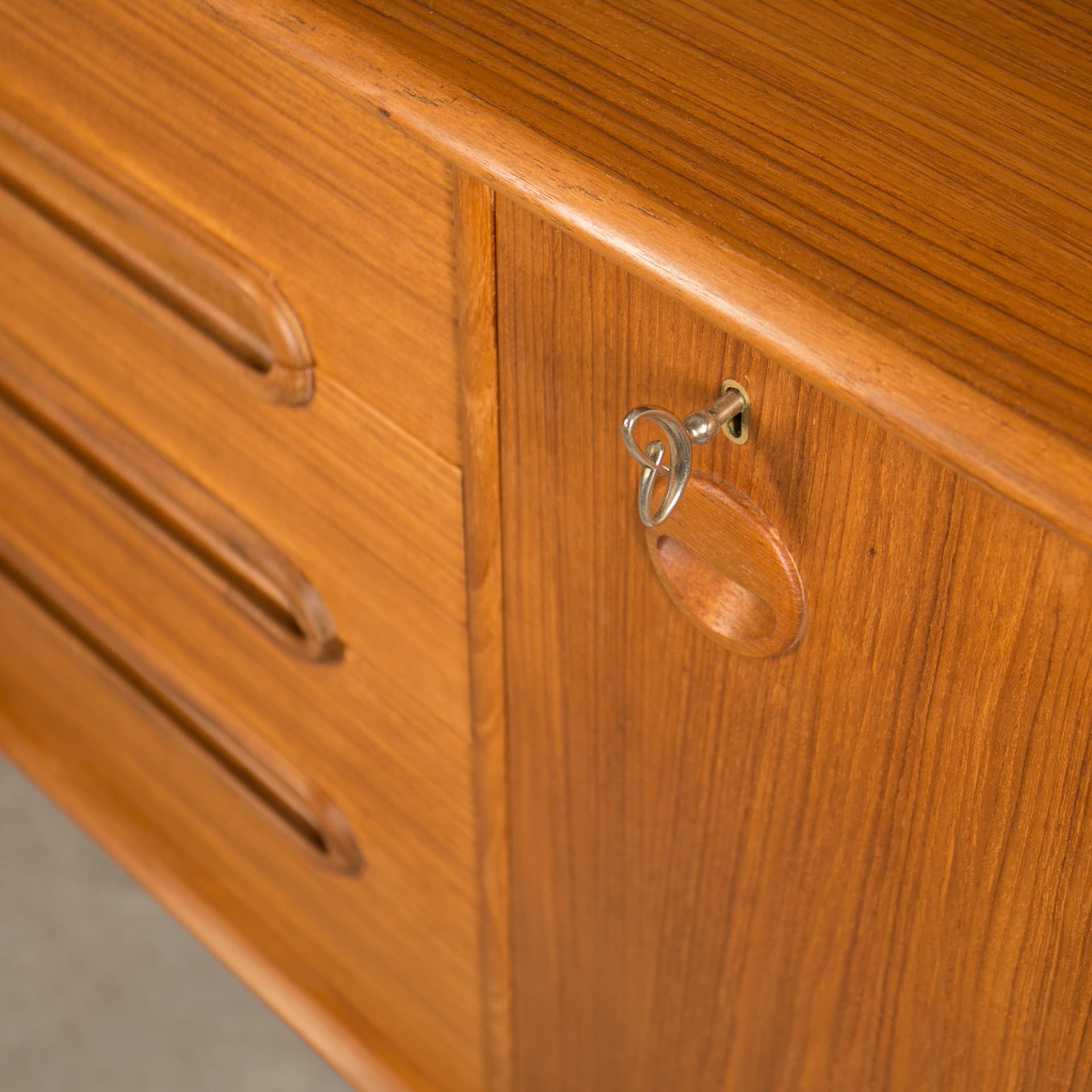 Komoda, teak brązowy, proj. S. Andersen, Norwegia, lata 60. - 3479