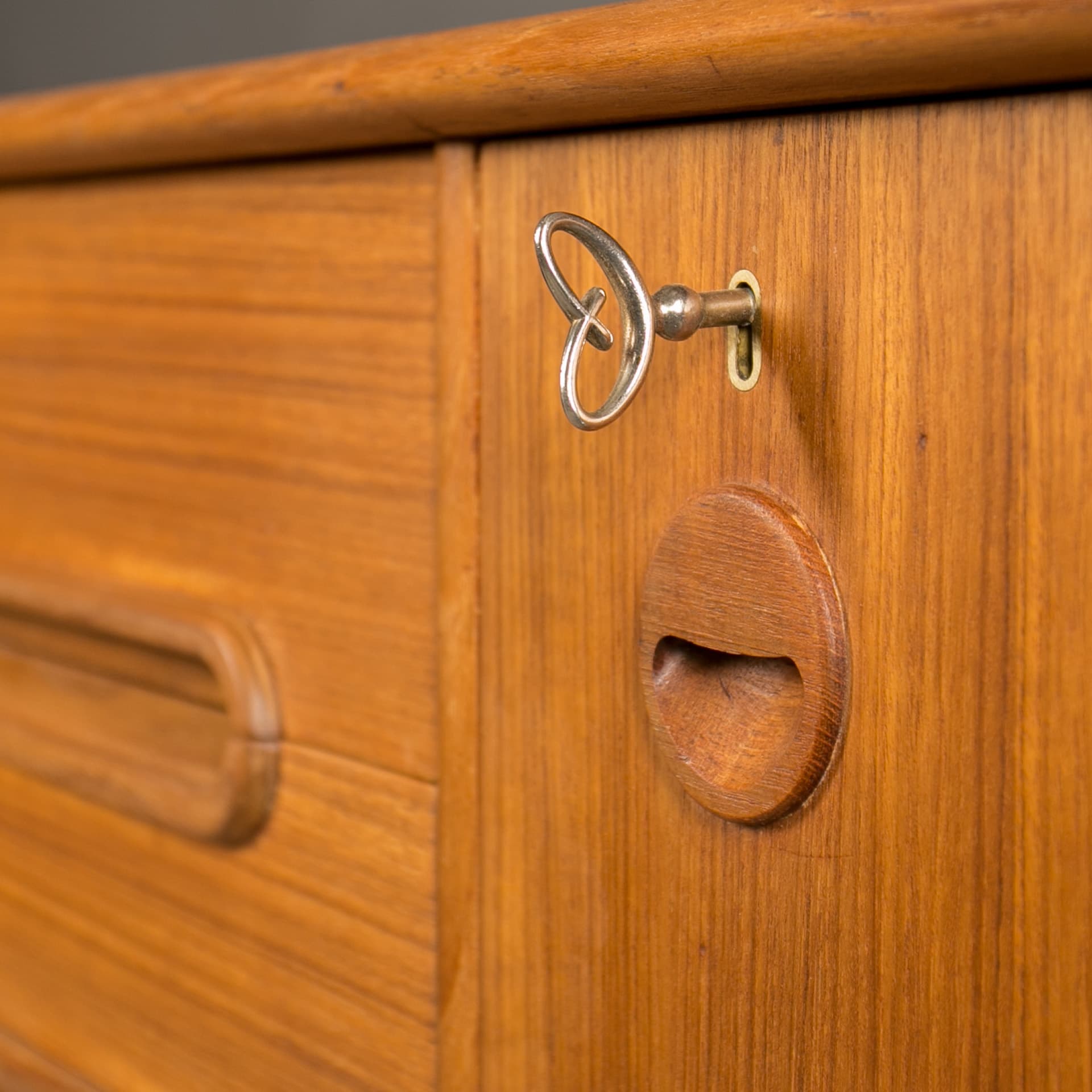 Komoda, teak brązowy, proj. S. Andersen, Norwegia, lata 60. - 3475