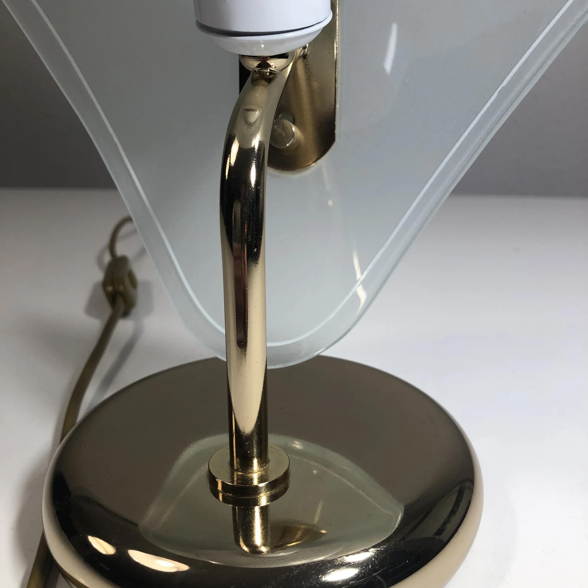 Lampka nocna, złocona stal, szkło, Sölken Leuchten, Niemcy, lata 70. - 29418