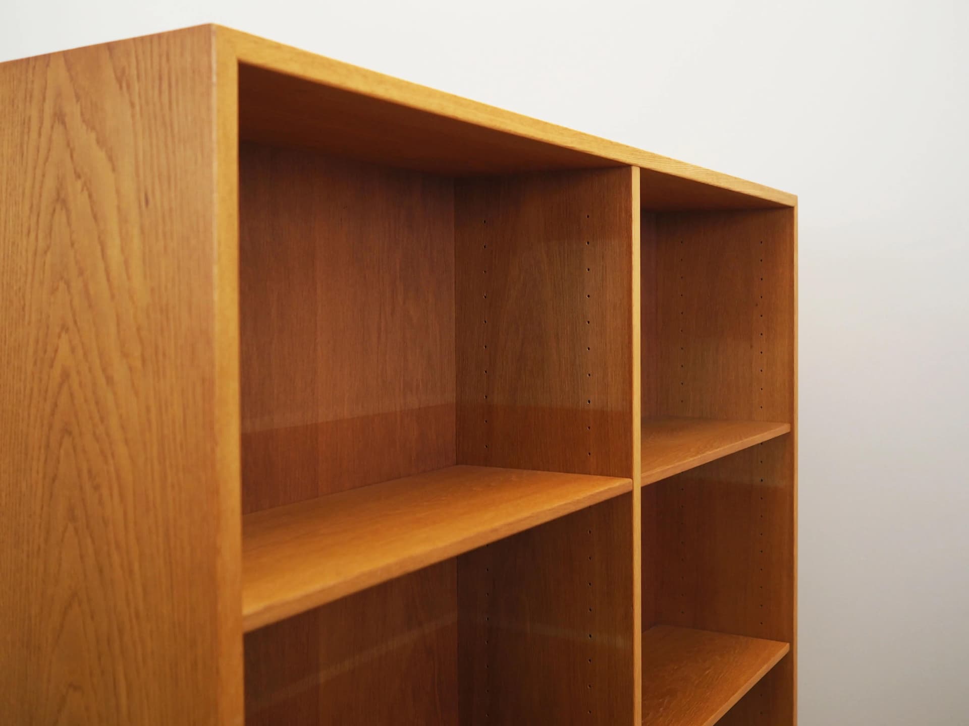 Bookshelf, brown ash, black wood legs, by B. Mogensen, Sweden, 1960s. - 29622